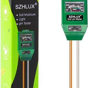 SZHLUX Soil Tester, 3-in-1 Plant Moisture Meter Light & PH Tester